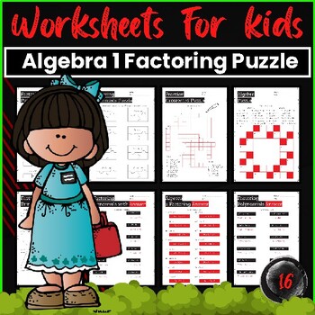 Preview of Algebra 1 Factoring Puzzle Worksheets