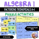 Algebra 1 - Factoring Trinomials x^2 + bx + c Task Card Pu