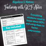 Algebra 1 | Factoring by GCF | Polynomials | Notes | Practice
