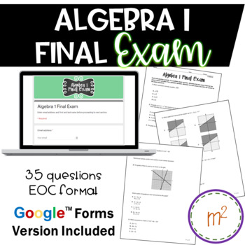 Preview of Algebra 1 Final Exam