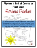 Algebra 1 Final Exam Review with Answers