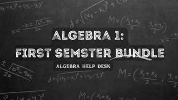 Preview of Algebra 1 | First Half Bundle Entry Level | Solving Equations, Functions, More