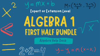 Preview of Algebra 1 | First Half Bundle Expert Level | Solving Equations, Functions, etc