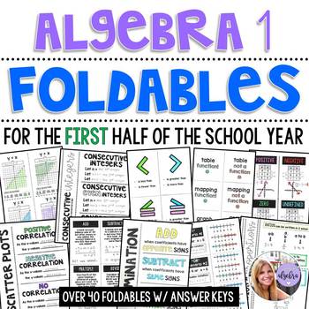 Preview of Algebra 1 - First Half of the School Year FOLDABLE BUNDLE