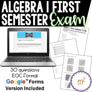 Preview of Algebra 1 First Semester Exam