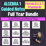 Algebra 1 Florida BEST Full Year Guided Notes Bundle