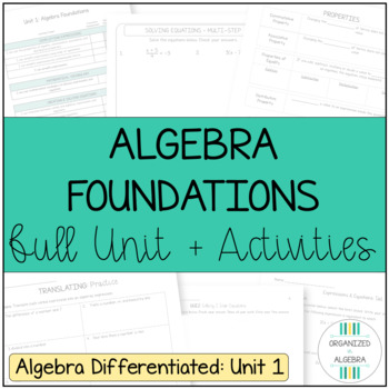 Preview of Algebra 1 Foundations Bundle (Algebra Differentiated Unit 1 with Activities)