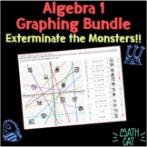 Algebra 1 Fun Monsters Graphing Worksheet Bundle