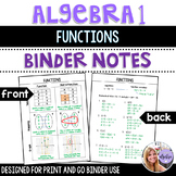 Algebra 1 - Functions - Binder Notes