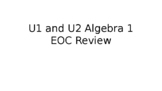 Algebra 1 end of year review PowerPoint questions