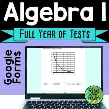 Preview of Algebra 1 Google Forms Tests for Entire Year