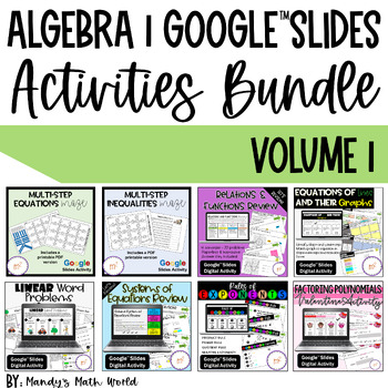 Preview of Algebra 1 Google Slides Activities Bundle Volume 1