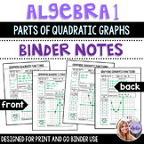 Algebra 1 - Graphing Quadratic Functions - Parabolas - Bin