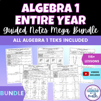 Preview of Algebra 1 Guided Notes Lessons Mega Bundle Entire Year