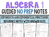 Algebra 1 - Guided Reference NO PREP Notes - Exponents and