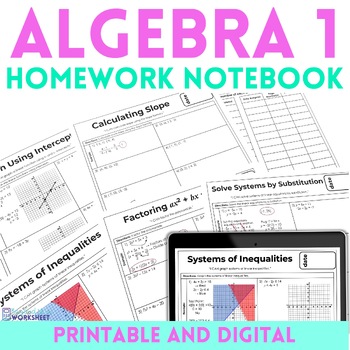 Preview of Algebra 1 Homework | Printable Homework Worksheets