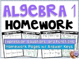 Algebra 1 - Homework / Practice / Review - Expressions, Eq