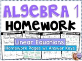 Algebra 1 - Homework / Practice Problems - Linear Equations