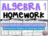Algebra 1 - Homework / Practice / Review Problems- Equatio