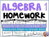 Algebra 1 - Homework /Practice/Review Problems - Quadratic