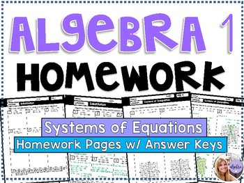 Preview of Algebra 1 - Homework / Practice / Review Problems - Systems of Equations