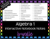 Algebra 1  Interactive Notebook Notes - BUNDLE!!