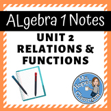 Algebra 1 Interactive Notebook Notes - Unit 2 Relations & 