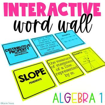 Preview of Algebra 1 Interactive Word Wall Vocabulary Card Sort