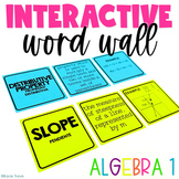 Algebra 1 Interactive Word Wall Vocabulary Card Sort