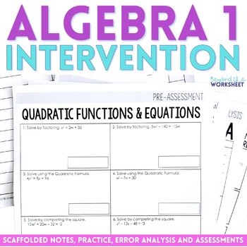 Preview of Algebra 1 Math Intervention Program / RTI for Algebra