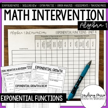 algebra 1 unit exponential functions homework