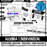 Algebra 1 Intervention Unit 1 (Expressions, Equations, & I