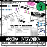 Algebra 1 Intervention Unit 2 (Relations and Functions)