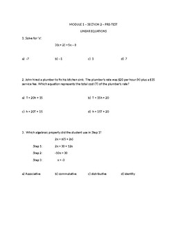 Algebra 1 keystone review