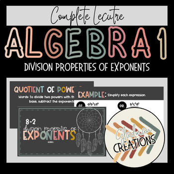 Preview of Algebra 1 Lesson - Division Properties of Exponents