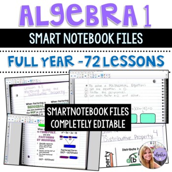 Preview of Algebra 1 Lessons - Entire Year - On Smart Notebook - Completely Editable