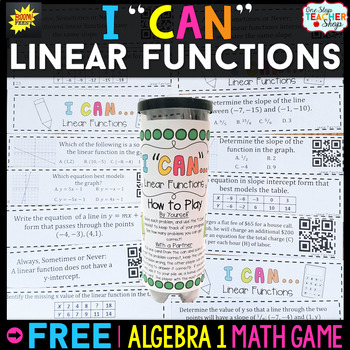 Preview of Algebra 1 Linear Functions Game | I CAN Math Games