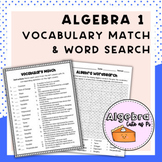 Algebra 1 - Linear Functions Vocabulary Matching and Word Search