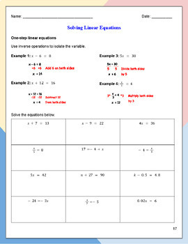 Preview of Algebra 1: Master Solving Linear Equations and Solving Linear Inequalities