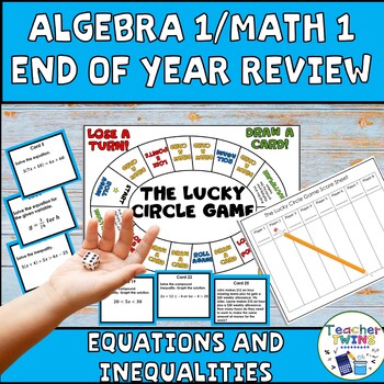 Preview of Algebra 1/Math 1 Equations & Inequalities Task Card/Game Review and Assessment