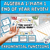 Algebra 1/Math 1 Exponential Functions Task Card/Game Revi