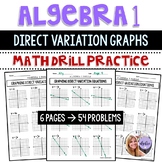 Algebra 1 Math Drills - Graphing Direct Variations