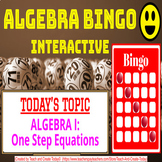 Algebra 1 Math Game Bingo Activity #5 One Step Equations
