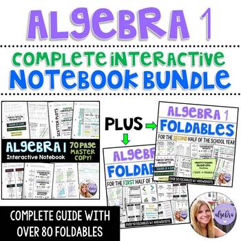 Preview of Algebra 1 Math Interactive Notebook - Master Guide + ALL FOLDABLES bundle