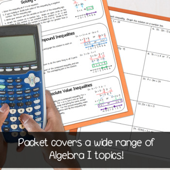 Algebra 1 Review Packet - End of Year Math Summer Packet by Math in the