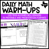 Algebra 1 Math Warm-Ups (TEKS-Aligned Math Bell Ringers)