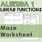 Algebra 1 - Maze Worksheet: Linear Functions