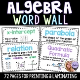 Algebra 1 & Middle School Math Word Wall Posters - Set of 