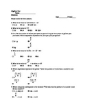 Algebra 1 Midterm