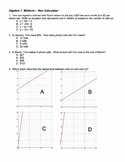 Algebra 1 Midterm & PARCC PBA Practice Test - Common Core